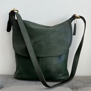 Vintage Coach Purse Green Leather made in The United States